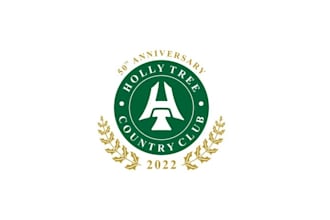 design traditional holly tree cc 50th year celebration logo