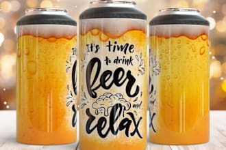 design awesome beer, beverage, drinks, soda, can juice logo