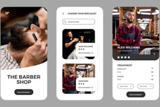 develop a barber booking app for android and ios