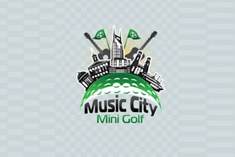 design powerful portable mini golf logo