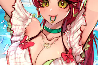 draw beautiful sfw or nsfw anime art illustration