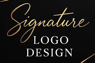 handwritten signature logo, elegant custom typographic branding