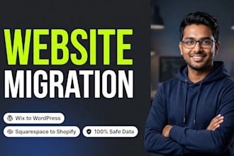 migrate wix to wordpress squarespace to shopify or clone website