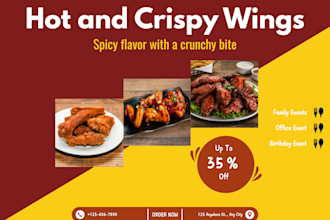 create a modern flyer for cafes and fast food