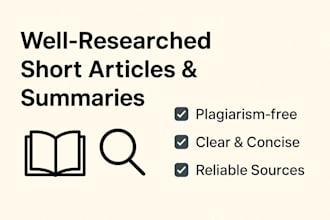 do short research articles and summaries