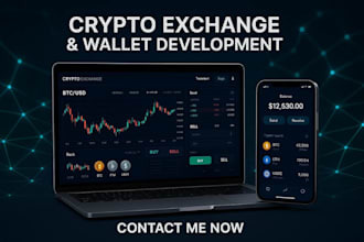 build crypto exchange website, p2p exchange website, wallet app