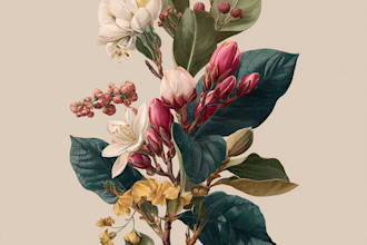draw botanical illustration art for you