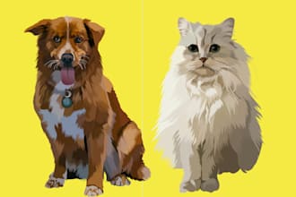 draw vector illustration for your pet