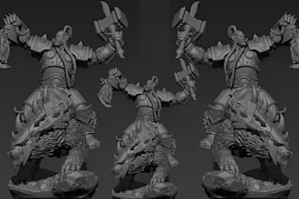 sculpt detailed 3d miniature for dnd wargame tabletop warhammer 40k 3d sculpture