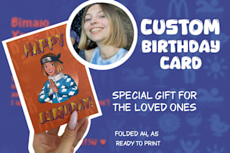 draw custom birthday card for you