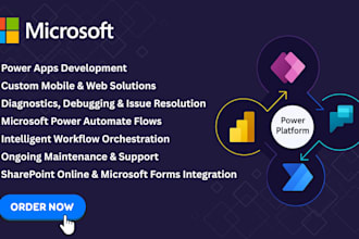 design powerapps, automate workflows and power bi dashboards