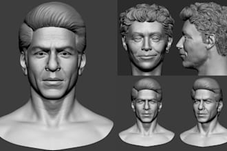 realistic 3d head model zbrush face likeness sculpt 3d head bust stl 3d printing