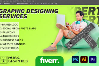 your logo, favicon, label, packaging, posts and thumbnail designer