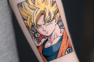 make comic cartoon anime tattoo design
