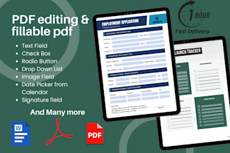 design editable and interactive fillable PDF forms with clickable fields