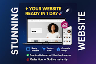 deliver a ready made website, turnkey store, or quick launch site, landing page