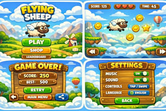 do 2d game ui design for you