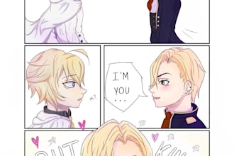 draw comic strip, sfw or nsfw comic book, graphic novel illustration, manga