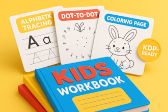 design bestselling workbook, journal, planner, children book for amazon and etsy