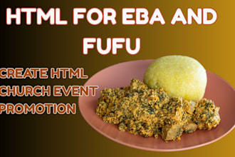 do html for fufu eba for your church event