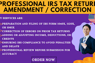 amend or correct your irs tax return 1040x, 1120x, or 1065x accurately