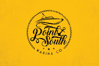 design a vintage custom unique boat and marine logo
