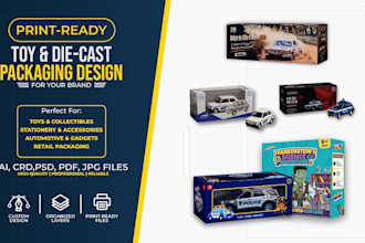 design print ready toy and die cast model car packaging