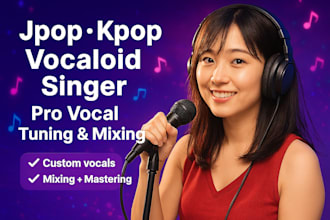 sing jpop kpop vocaloid songs with pro vocal tuning and mixing