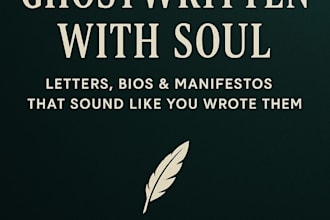 ghostwrite your ebook, memoir, or manifesto