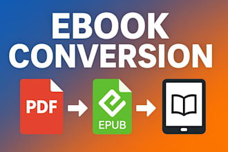 convert PDF, word, or indesign to epub and kindle formats