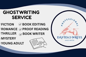 be your ebook ghost writer, romance book writer, young adult ebook ghostwriter