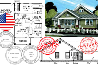 draw and stamp architectural and engineering drawings for city permit approval