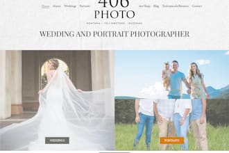 design wix photography website pixieset portfolio site squarespace wedding site