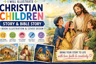 illustrate christian children book and bible story illustrations