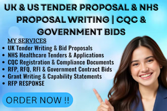 write UK tender bid proposals, nhs healthcare tenders, and cqc compliance bids