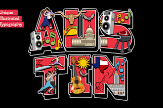 design unique illustrated typography for apparel