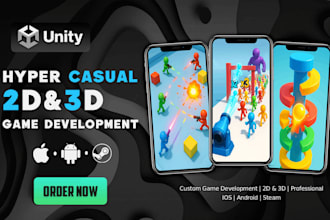 develop complete 2d or 3d hyper casual android ios games