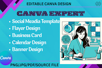 design editable canva template,flayer, social media template, calendar and more