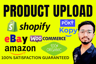 be shopify product lister, ebay lister, product upload, blog post