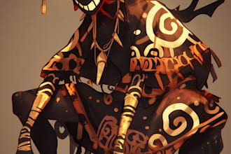 do concept art, fantasy character design and illustration