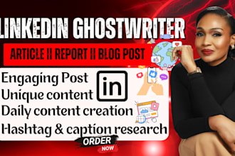 linkedin ghostwriter, article and post, content creator, leadership thoughts