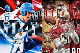 draw sport illustrations  of football and basketball nba and other sport