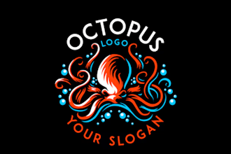 make jellyfish,octopus logo design with my own creativity