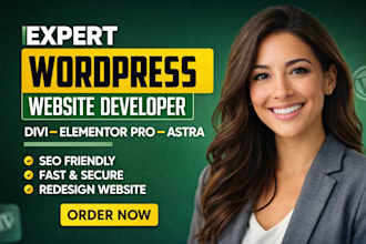 build or redesign wordpress website with divi astra kadence avada generatepress