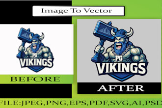 do manual vector tracing, redraw logo, convert to vector