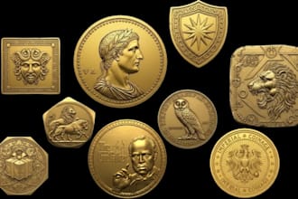 sculpt custom 3d coin, bas relief medallion coin stl models for 3d printing