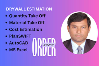 do drywall estimation material takeoff cost etimation planswift USA project