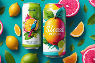 design stunning beverage can label packaging