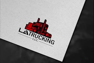 design trucking transport logistics auto delivery and towing truck logo