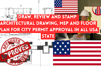 deliver a 24 hour architectural stamp or licensed architect seal for plans, seal